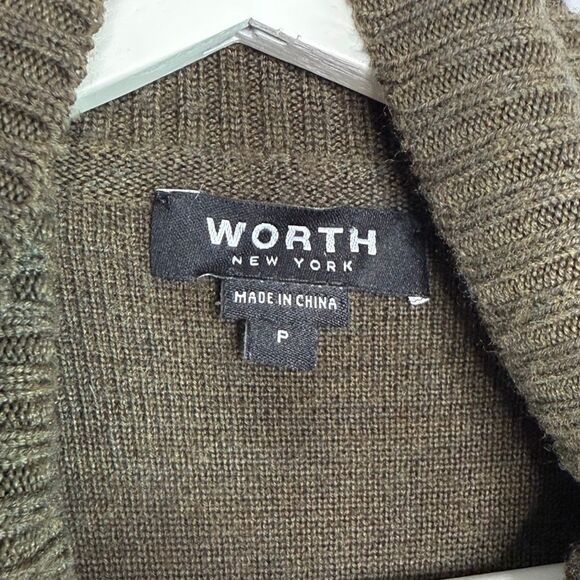 Worth Hunter Green Wool Military Style Long Button Down Cardigan - Women’s US s - Picture 8 of 9